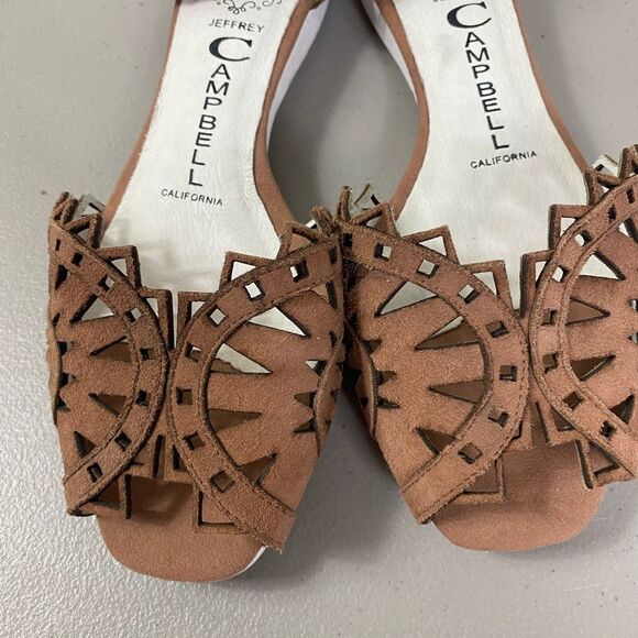 Jeffrey Campbell Tan Flats with Intricate Cutout Design - Picture 8 of 9